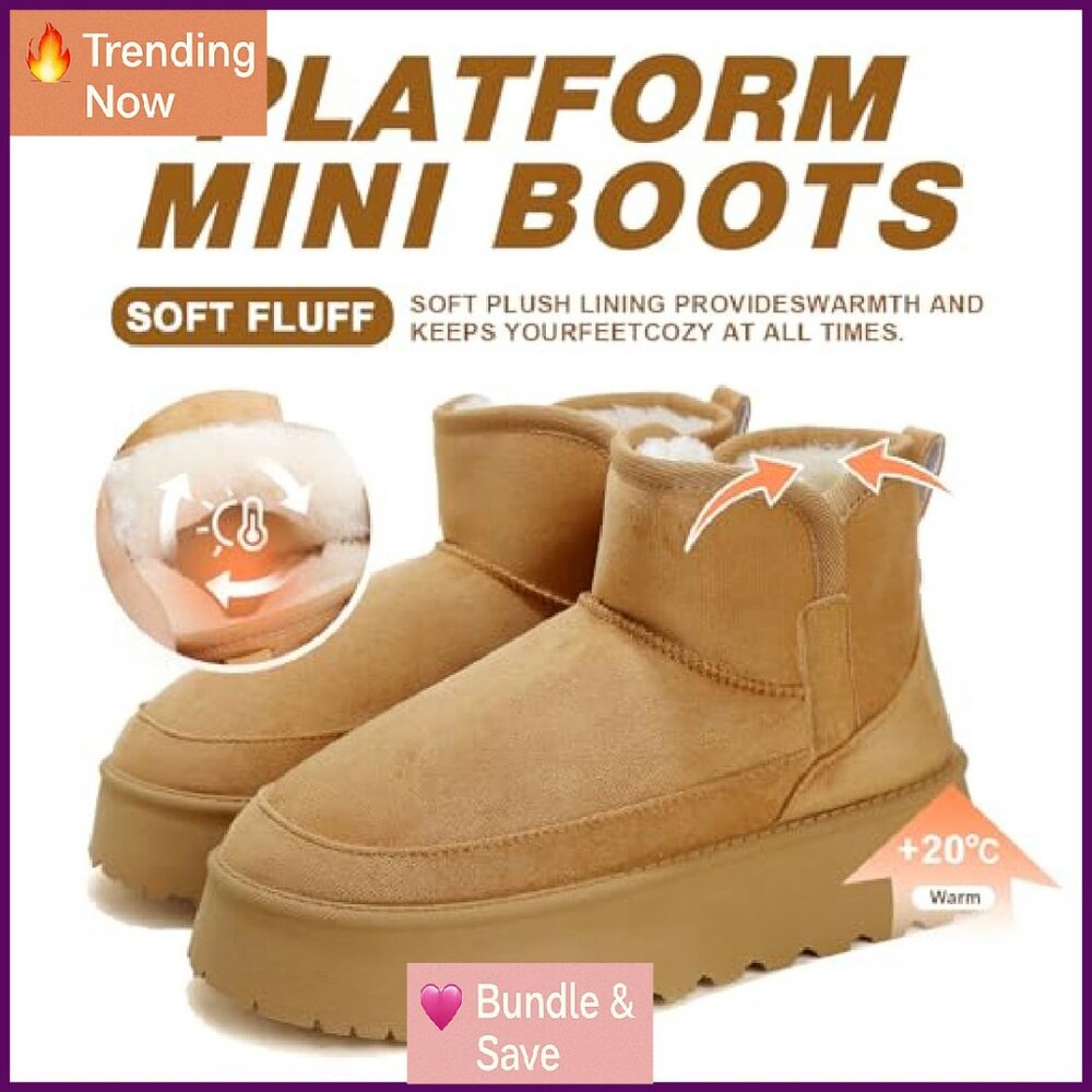 Platform Ankle Boots with Memory Foam, Waterproof… - image 3